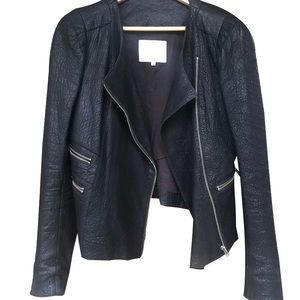 Maje black leather jacket